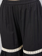 InWeave Black Tropical Sharara Set Gold Or Dupatta - Distacart