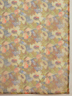 InWeave Dark Peach Strappy W Olive Liberty Print Organza Dupatta Set