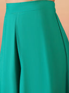 InWeave Emerald Green Strappy W Green Organza Dupatta Set