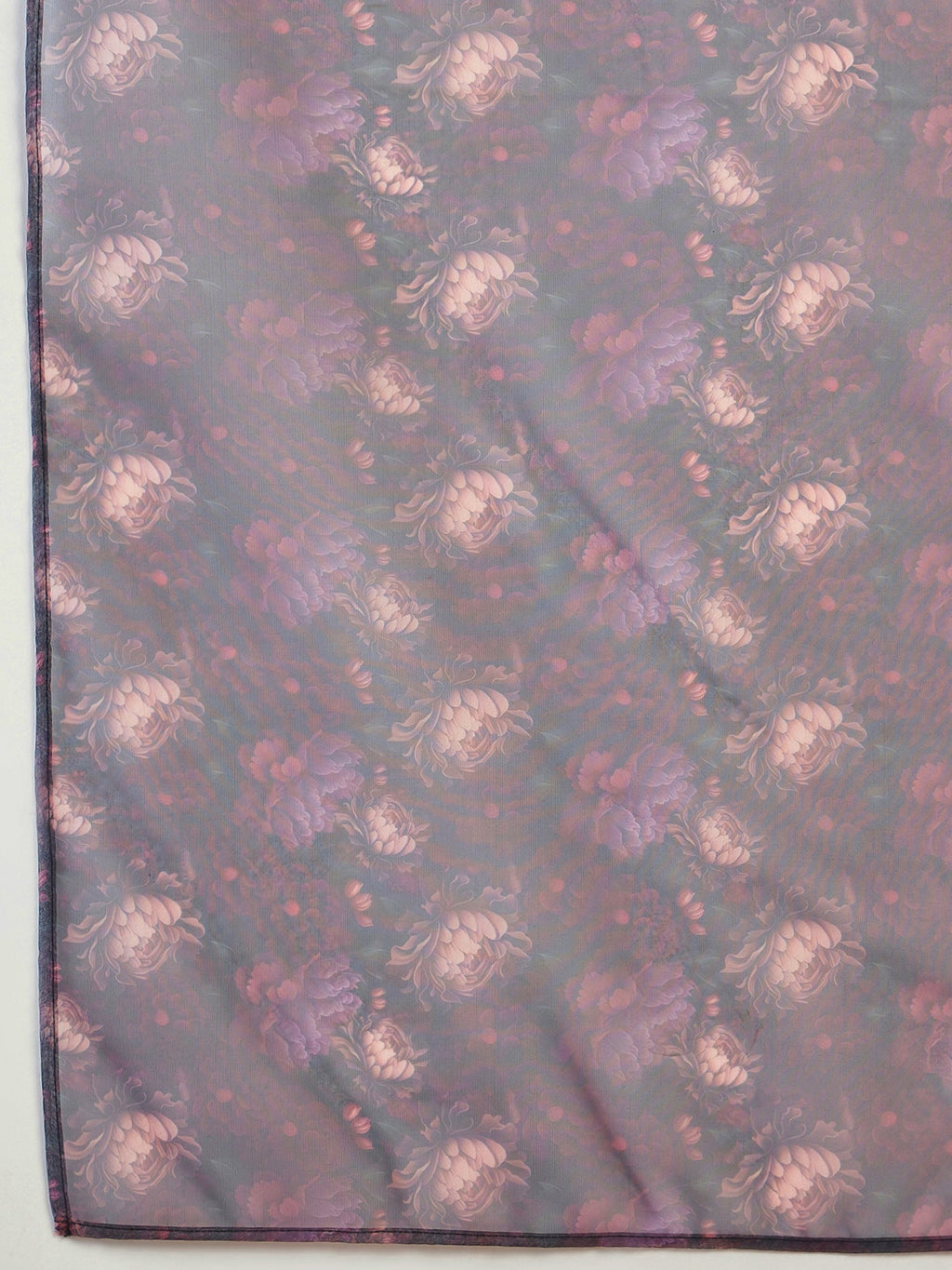 InWeave White Strappy W Black Dark Floral Print Or Dupatta Set