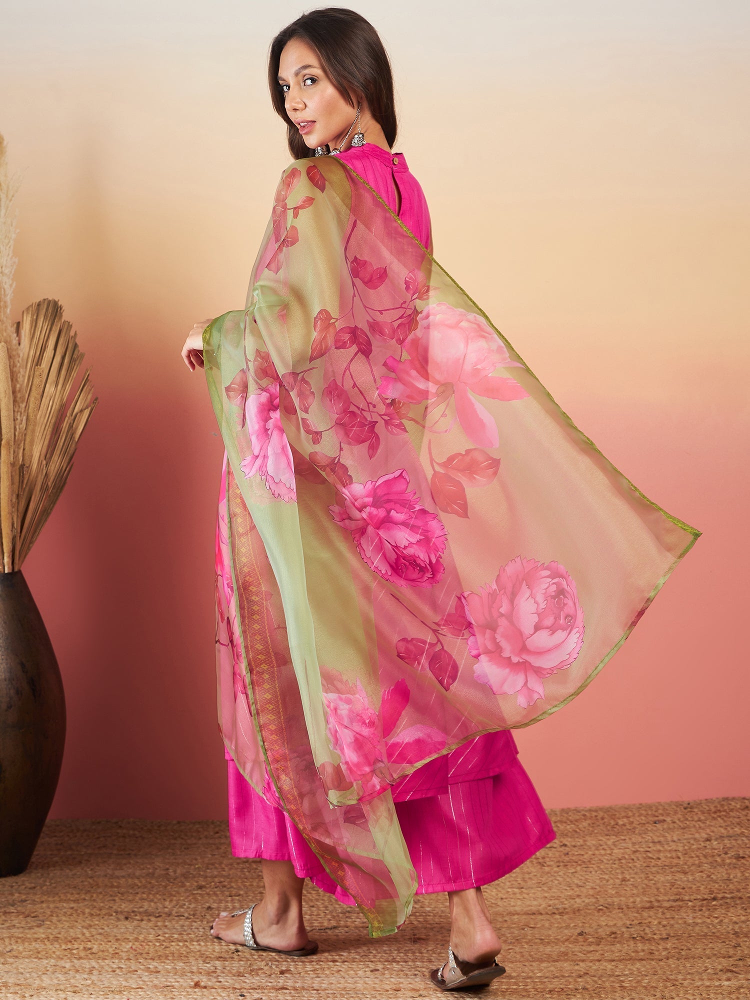 InWeave Fuchsia Olive Lurex Set