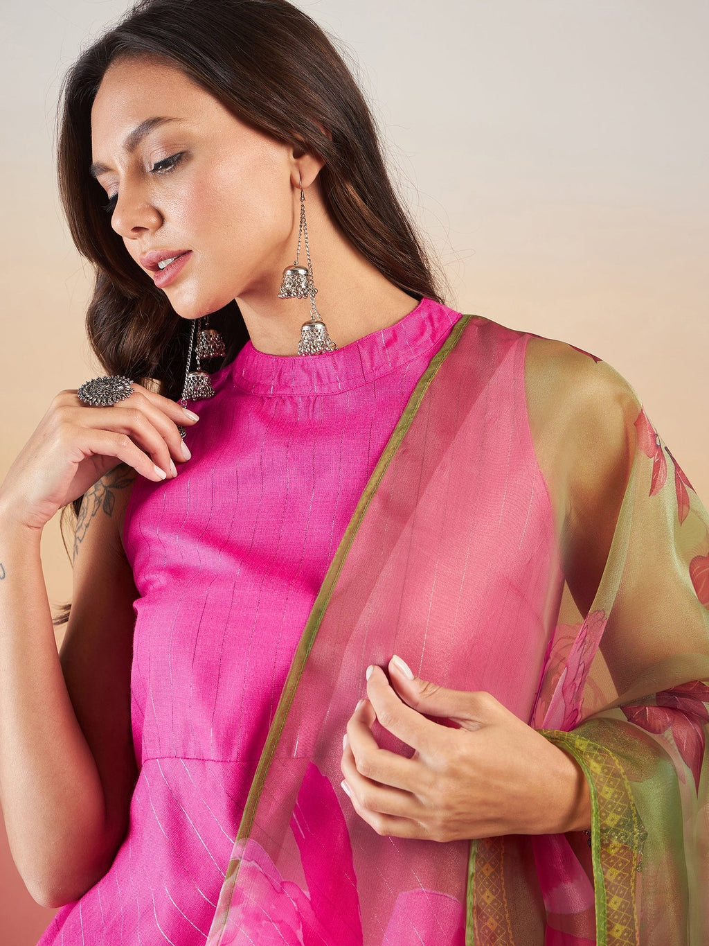 InWeave Fuchsia Olive Lurex Set
