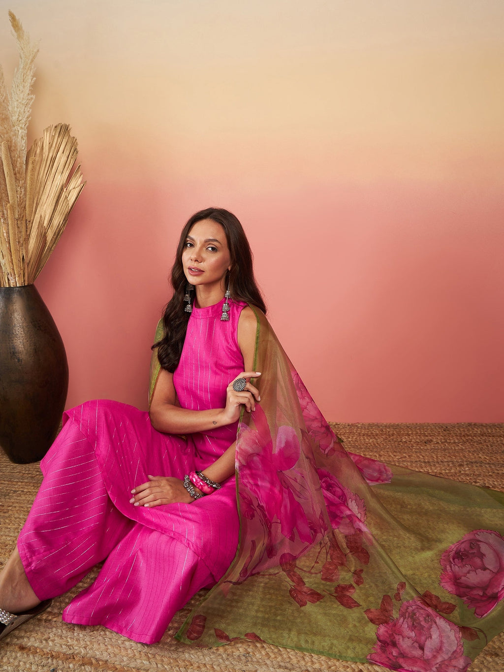 InWeave Fuchsia Olive Lurex Set