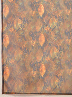 InWeave Orange Strappy W Dark Brown Leaf Print Or Dupatta Set - Distacart
