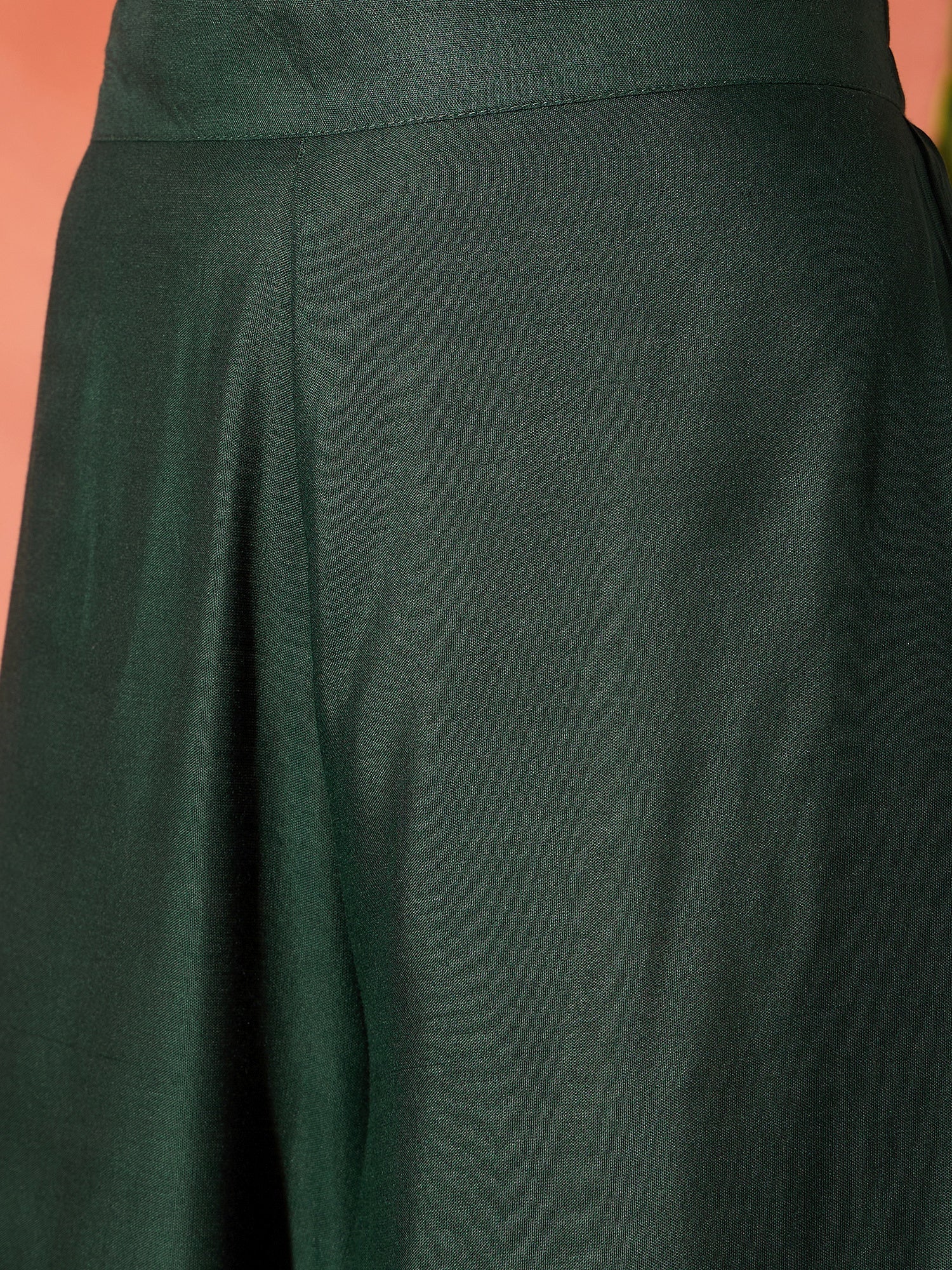 InWeave Dark Green Mandarin Patola Kurta Set