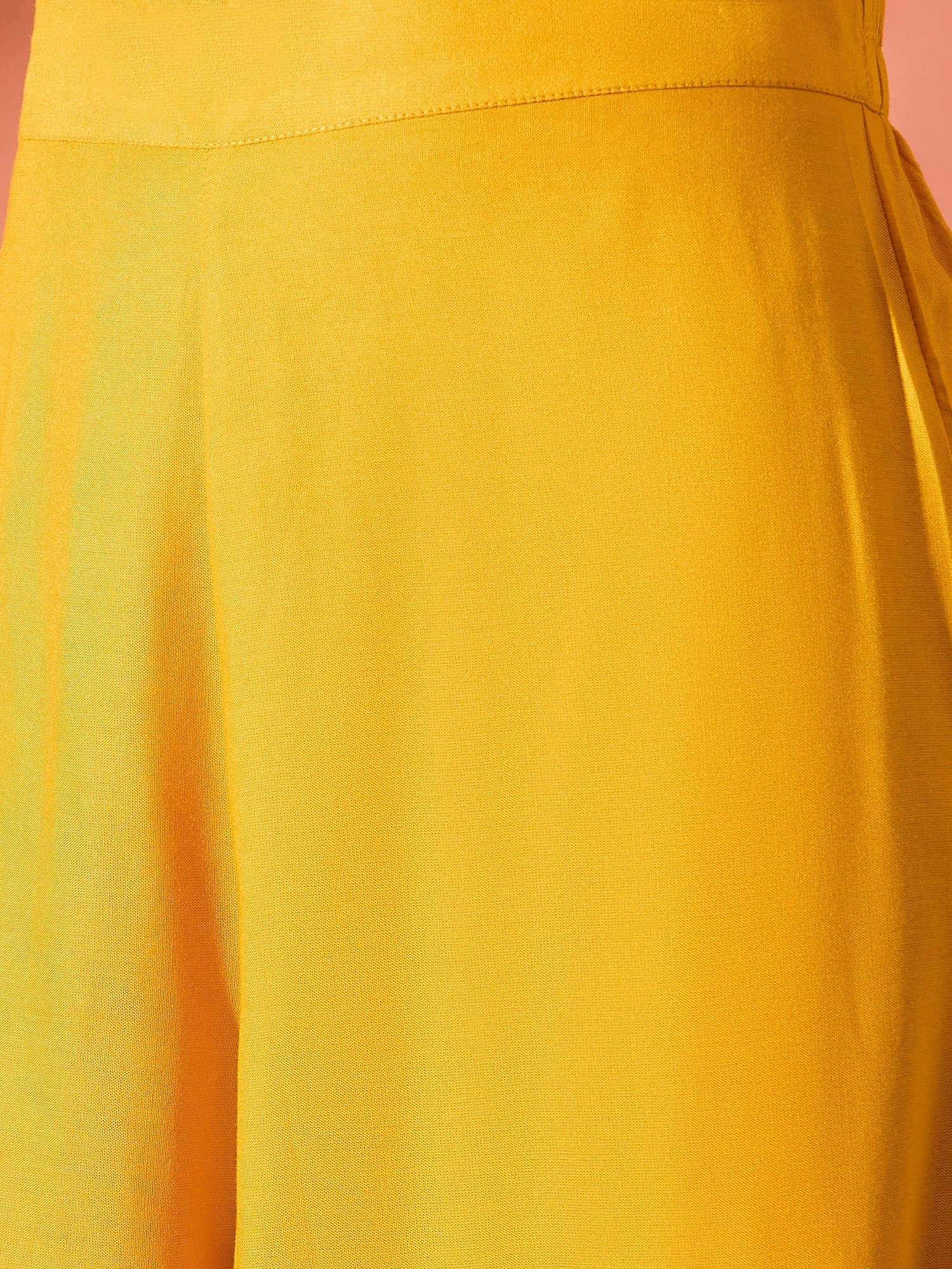 InWeave Mustard Mandarin Patola Kurta Set