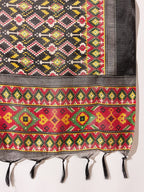 InWeave Mustard Mandarin Patola Kurta Set