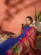 InWeave Ink Blue Anarkali Patola Kurta Set