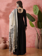 InWeave Black Sweetheart Kurta With Dupatta