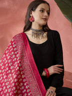 InWeave Black Sweetheart Kurta With Dupatta