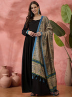 InWeave Black Sweetheart Kurta With Dupatta