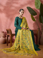 InWeave Green Sweetheart Kurta With Dupatta