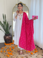 The52 Embroidered BSY Viscose Fabric Straight Kurta, Pant and Dupatta Set - Distacart