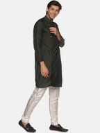 Sethukrishna Men Green Pleated Kurta with Churidar - Distacart