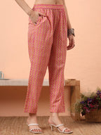Yufta Cream Pure Cotton Kantha Work Kurta Dupatta Pant Set