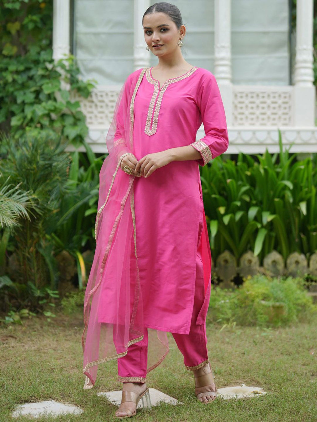 Indo Era Women Embroidered Regular Kurta with Trousers & With Dupatta - Distacart
