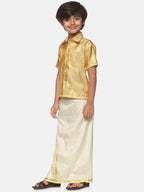 Sethukrishna Boys Gold-Toned Shirt with Dhoti