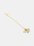 Ruby Raang Pearl Blossom Set Of Maang Tikka And Earrings - Distacart