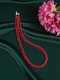 Joban Fashion Women Red 2 Layer Agate Necklace, Silver Finish - Distacart