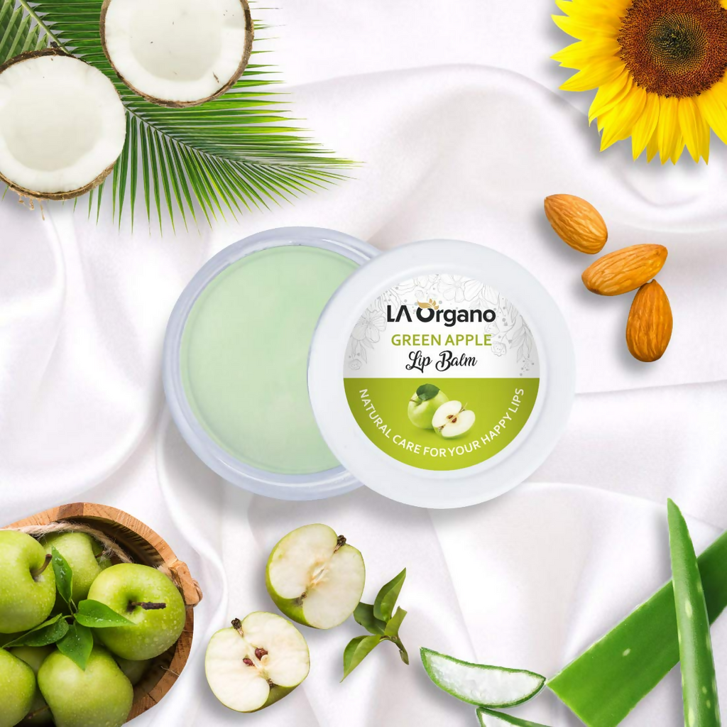 LA Organo Green Apple Lip Balm For Dry Chapped Lips