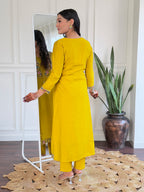 The52 Beautiful Women's Thread work Viscose Fabric Straight Kurta, Pant and Dupatta Set - Distacart