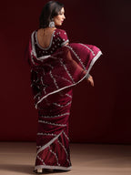kasee Floral Embroidered Pure Silk Saree
