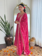 The52 Women's Viscose Silk Embroidery work Straight Kurta with Pant and Dupatta Set - Distacart