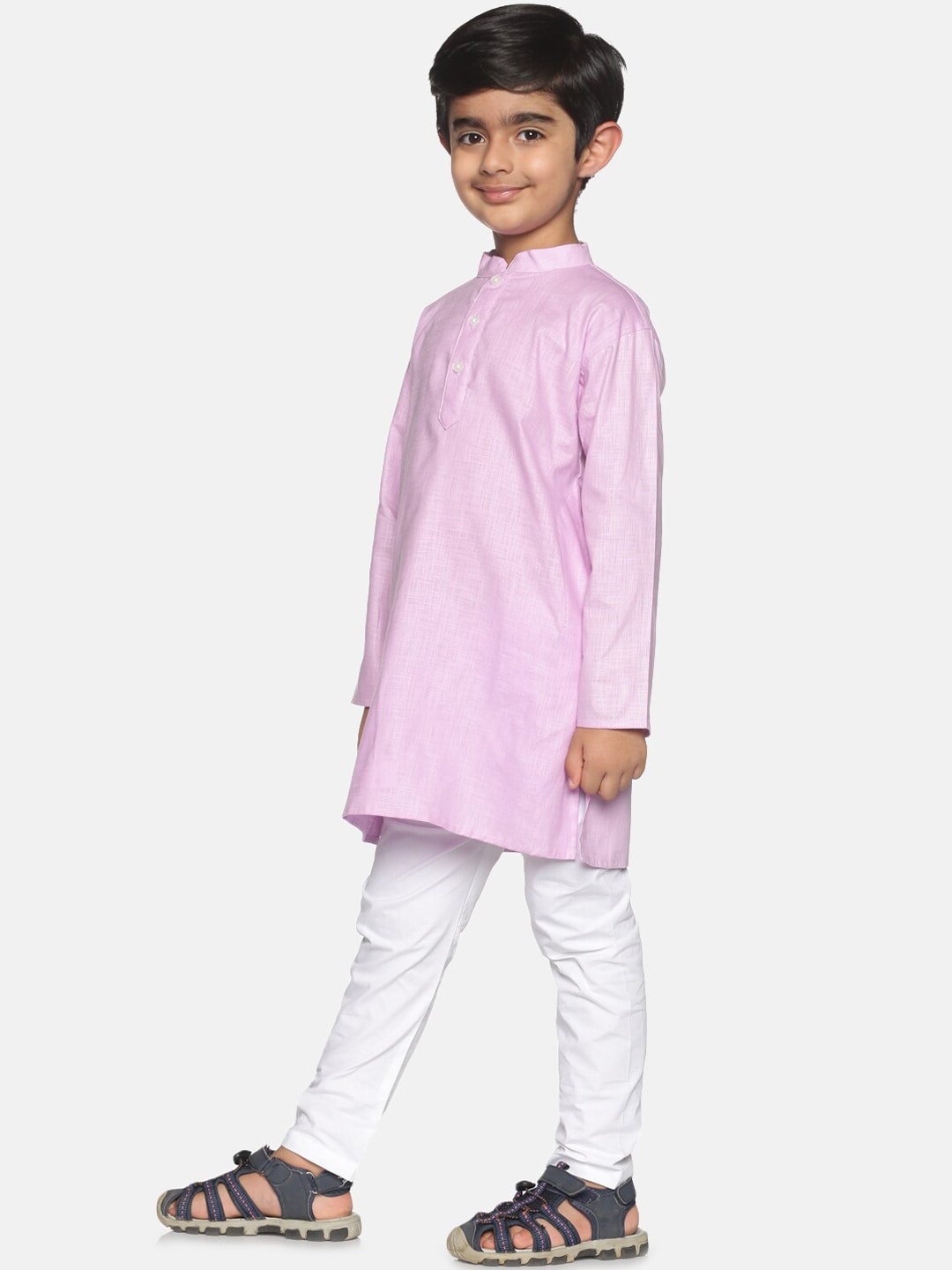 Sethukrishna Boys Purple Pure Cotton Kurta with Pyjamas