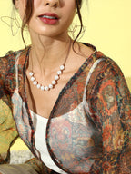 InWeave Cream - Multi Colour Organza Cape Set - Distacart