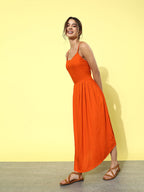 InWeave Orange - Multi Printed Organza Cape Set - Distacart