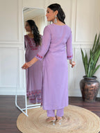 The52 Beautiful Women's Thread work Viscose Fabric Straight Kurta, Pant and Dupatta Set - Distacart