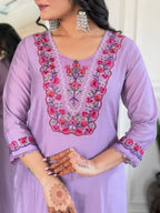 The52 Beautiful Women's Thread work Viscose Fabric Straight Kurta, Pant and Dupatta Set - Distacart