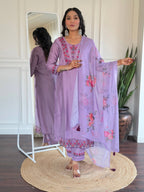 The52 Beautiful Women's Thread work Viscose Fabric Straight Kurta, Pant and Dupatta Set - Distacart
