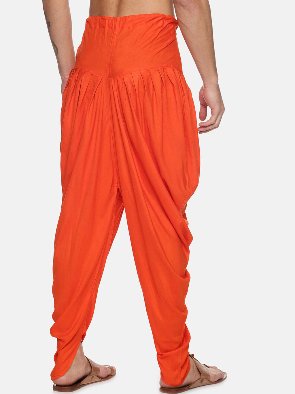 Sethukrishna Men Orange Solid Dhoti Pants - Distacart