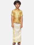 Sethukrishna Boys Gold-Toned Shirt with Dhoti