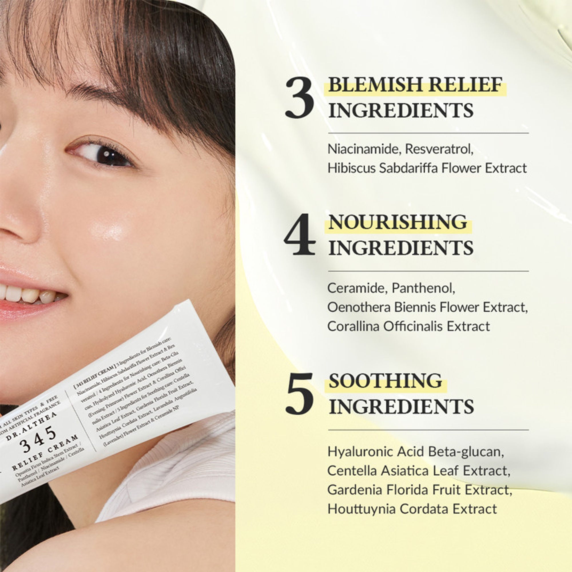 Dr.Althea 345 Relief Cream: Soothing & Barrier Repair Cream with power of Niacinamide & Panthenol