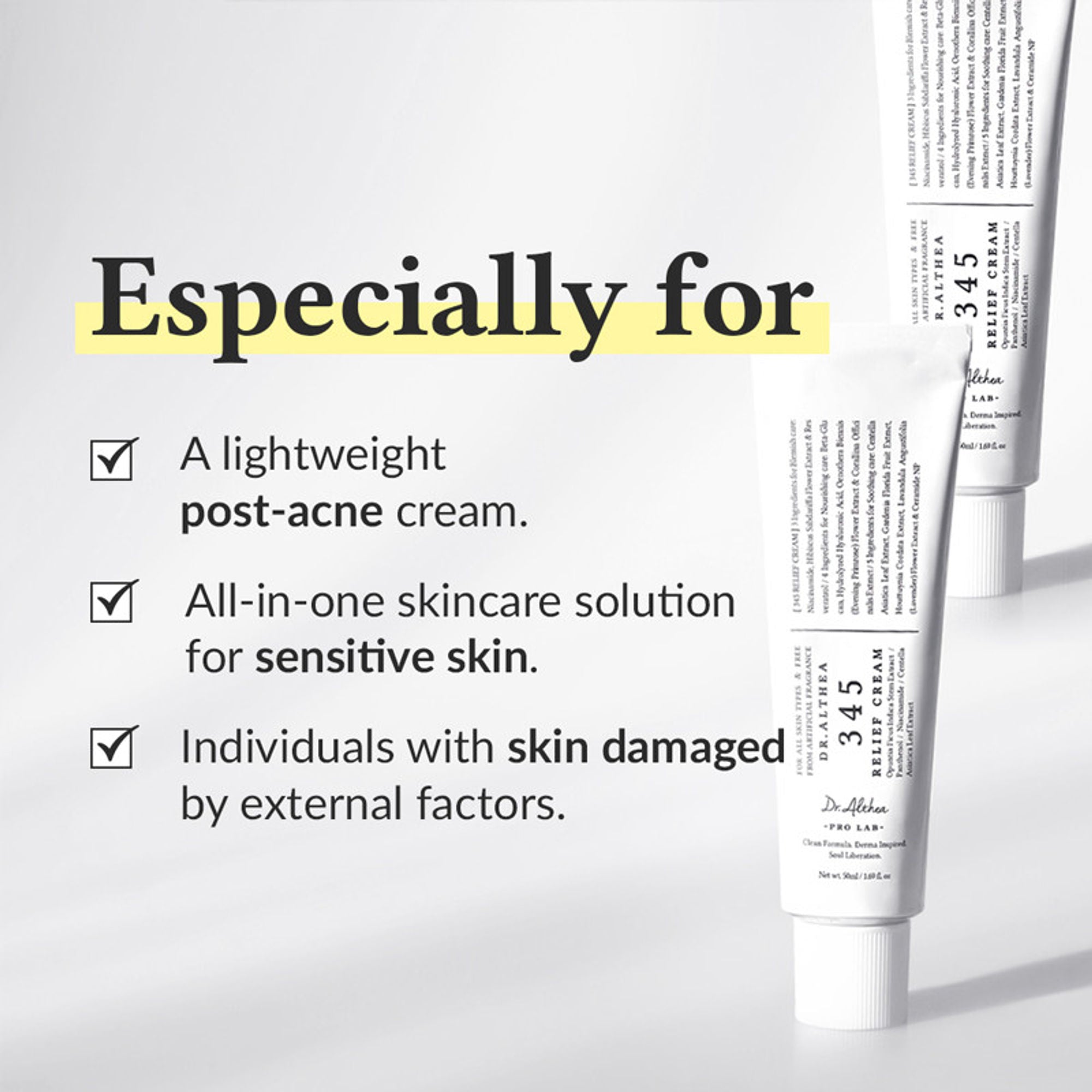 Dr.Althea 345 Relief Cream: Soothing & Barrier Repair Cream with power of Niacinamide & Panthenol