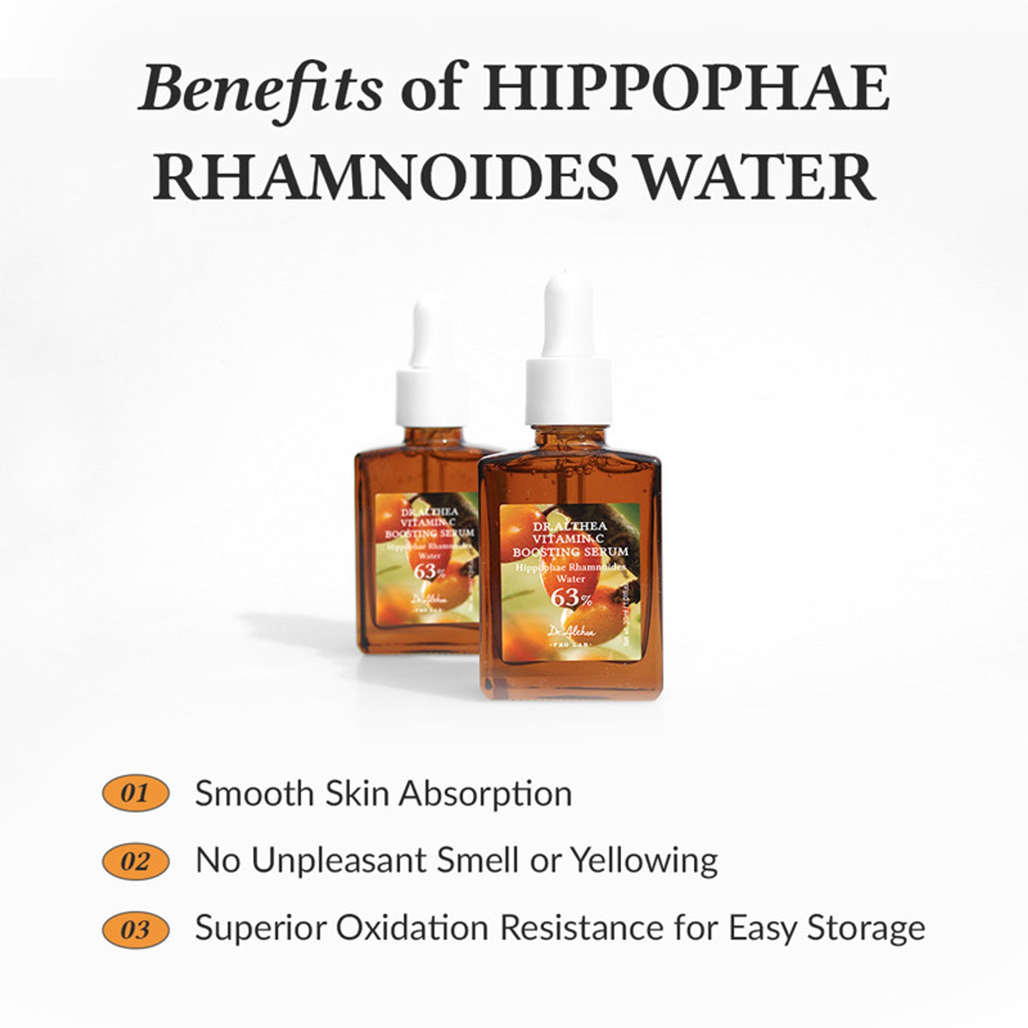 Dr.Althea Vitamin C Boosting Serum with Sea Buckthorn: Antioxidant Brightening Serum for Dull Skin