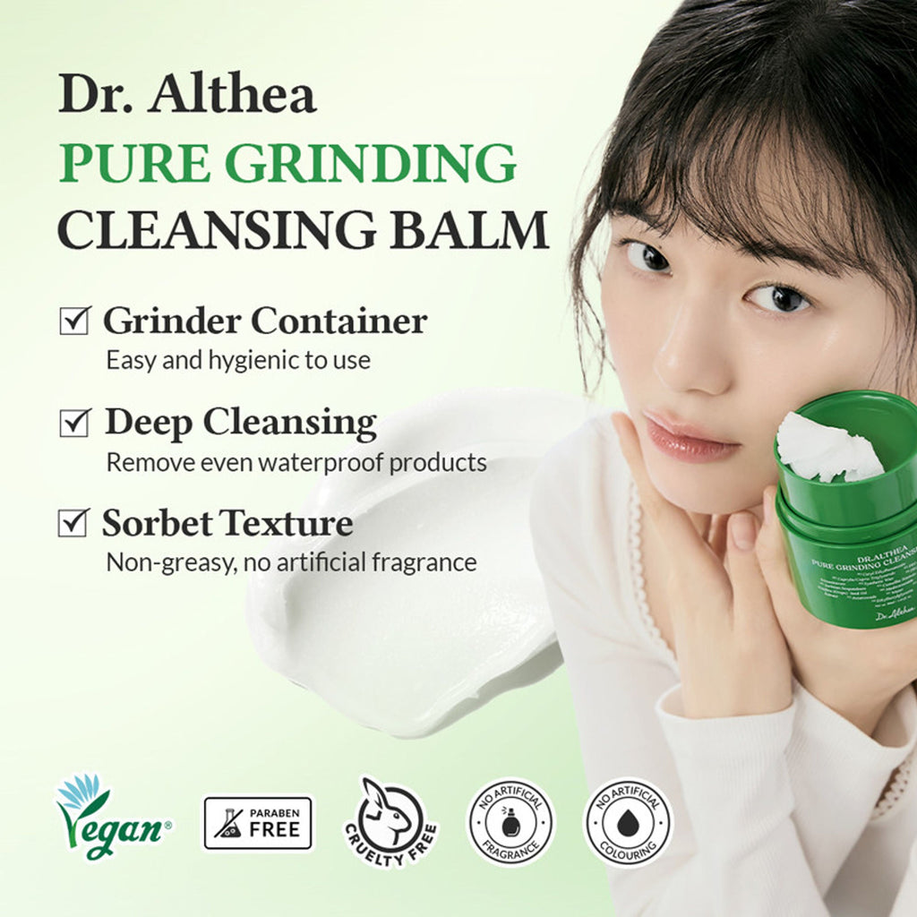 Dr.Althea Pure Grinding Cleansing Balm: Gentle Oil-Based Makeup Remover & Pore Cleanser