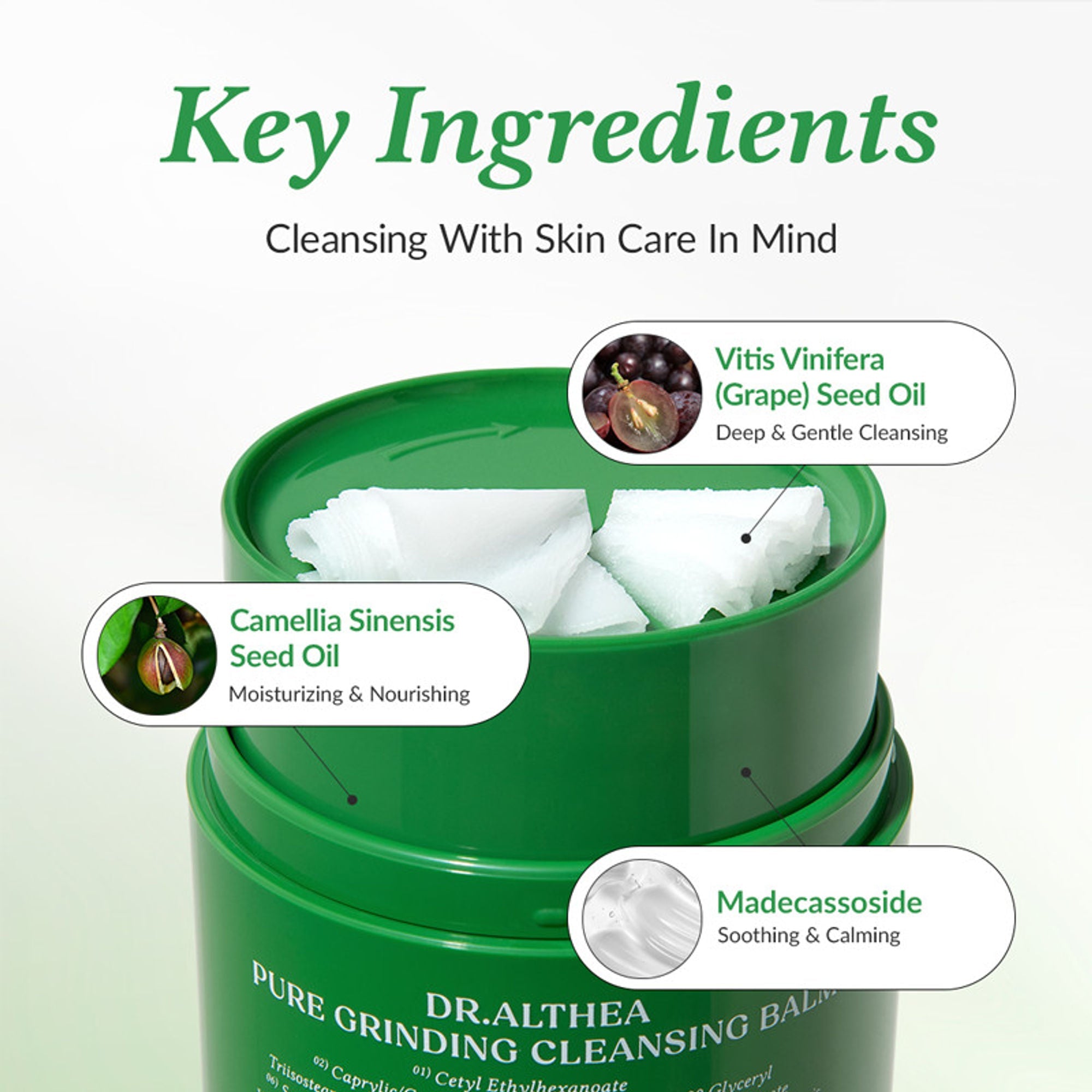 Dr.Althea Pure Grinding Cleansing Balm: Gentle Oil-Based Makeup Remover & Pore Cleanser