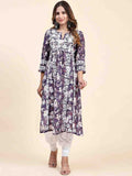 HOUSE OF KARI Floral Printed Chikankari Work Kurta