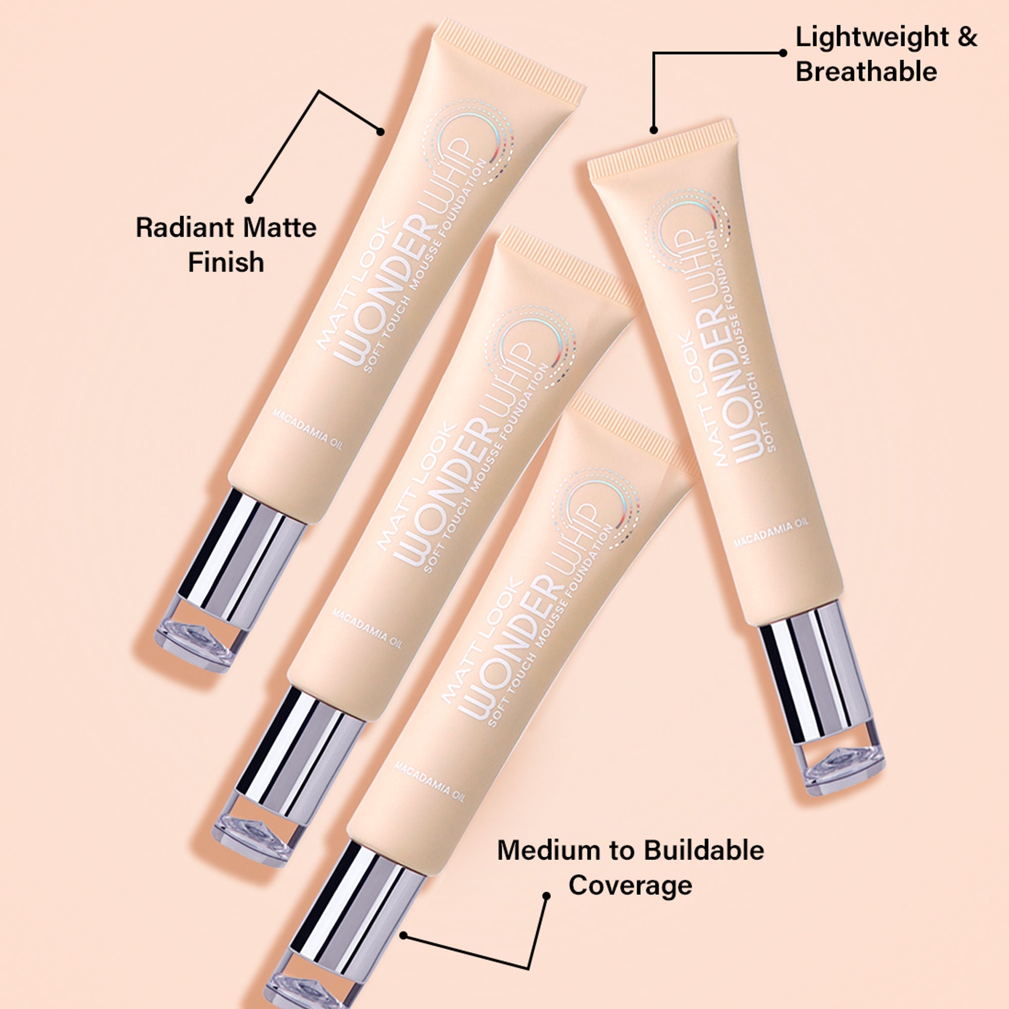 Matt Look Wonder Whip Soft Touch Mousse Foundation - Vanilla