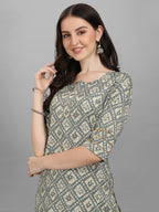 HERE&NOW Women Grey Ethnic Motifs Printed Kurta With Palazzos