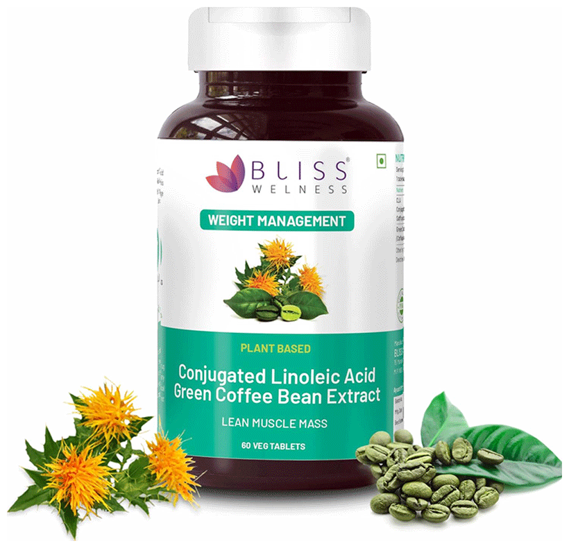 bliss welness weight management cla carb controller green coffee bean extract veg tablet