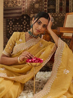 kasee Floral Phulkari Silk Blend Saree - Distacart