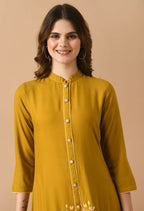 Joban Fashion Mustard Cotton Rayon Kurta Set