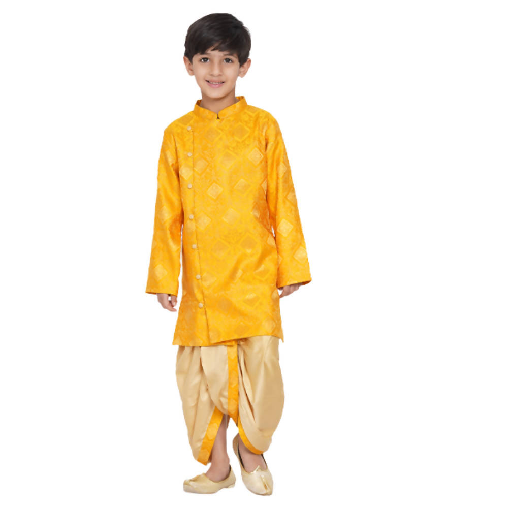 Little Bansi Boys Angrakha Kurta with Dhoti Royal yellow
