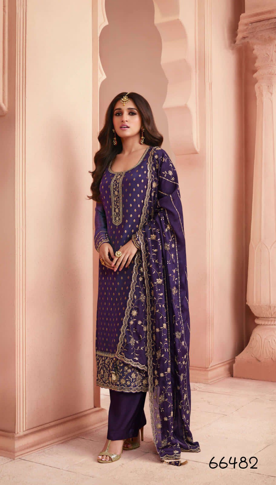 Anaita Royal Blue Dola Jacquard Silk Sequin Embroidered Salwar Suit - Distacart