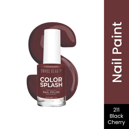 Swiss Beauty Color Splash Nail Polish - 211 Black Cherry
