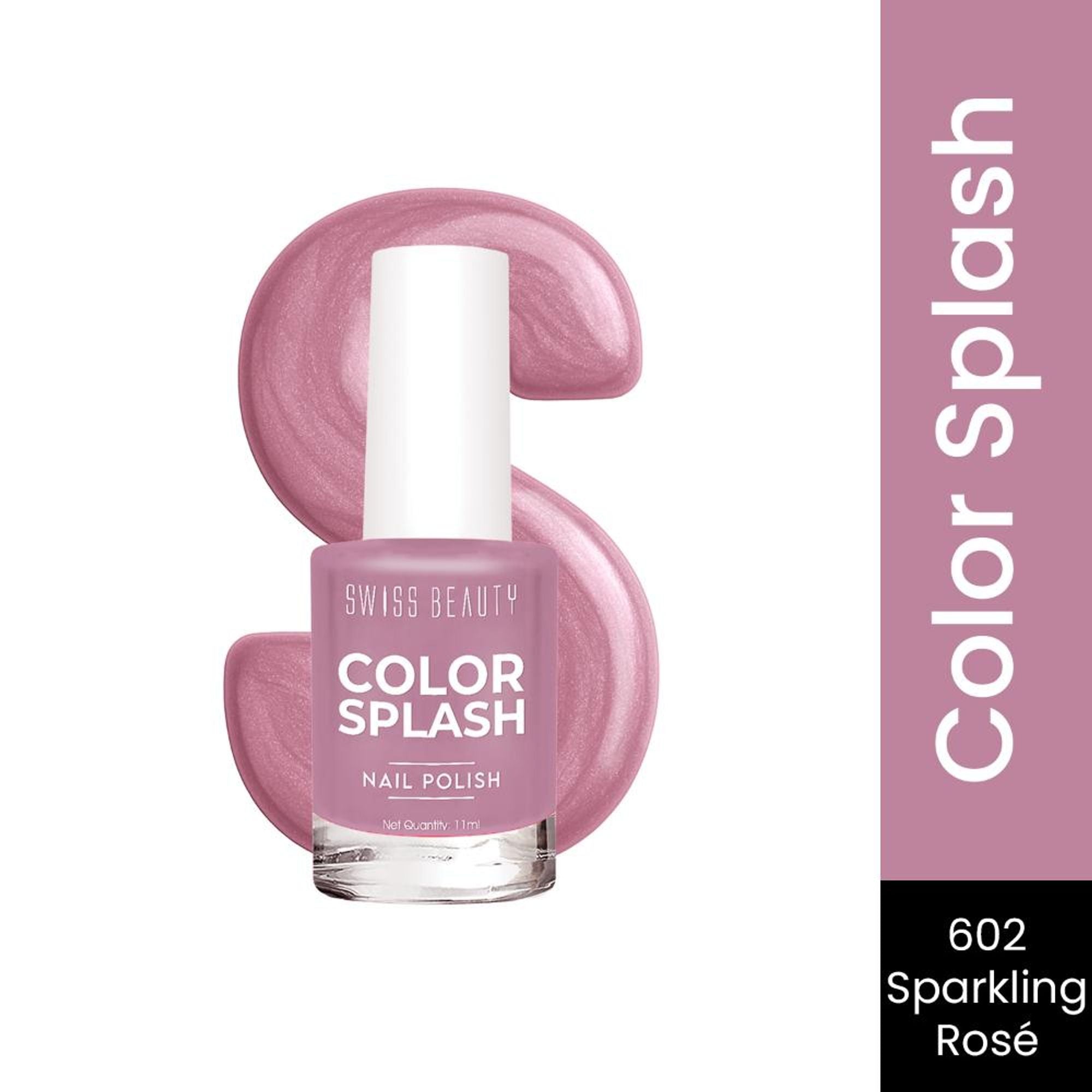 Swiss Beauty Color Splash Nail Polish - 602 Sparkling Rose